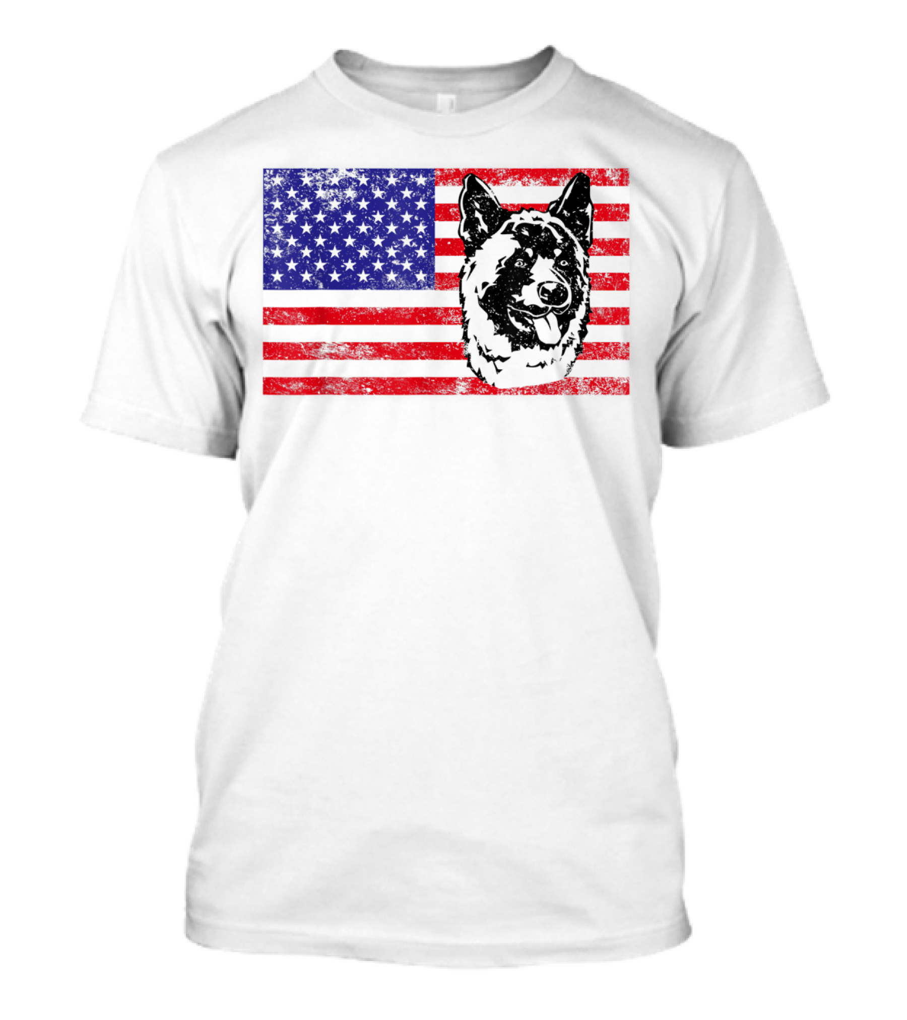 Funny Akita Dog Lover Owner American Flag Dog Head T-Shirt