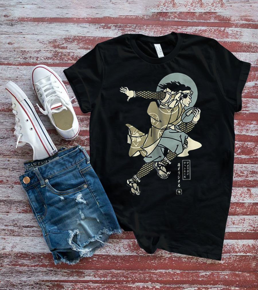 Funny American Football Samurai Running With Ball Japan T-Shirt