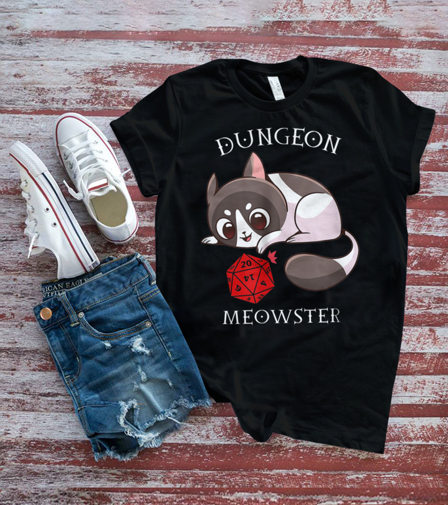 Dungeon Meowster Nerd RPG Table Top Funny Cat T-Shirt