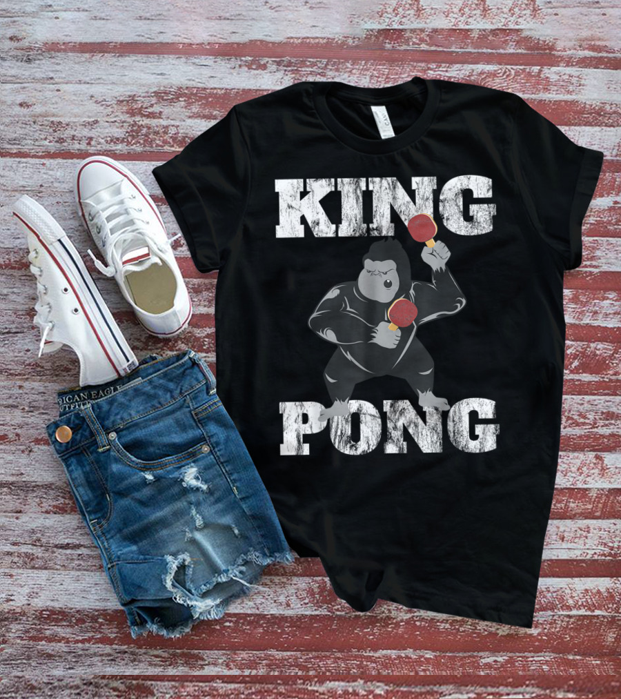 King Pong Funny Vintage Table Tennis Ping Pong T-Shirt