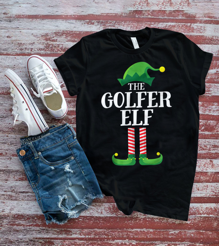 The Golfer Elf Christmas Family Group Matching T-Shirt