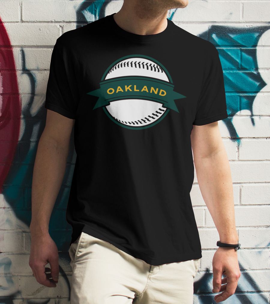 Retro Oakland Baseball Oak Home Game Iconic Baseball Badge T-Shirt