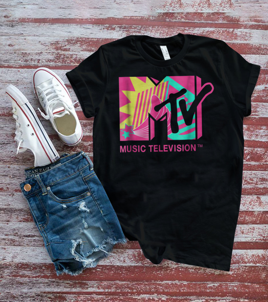 MTV Music Television Retro Pink And Teal T-Shirt