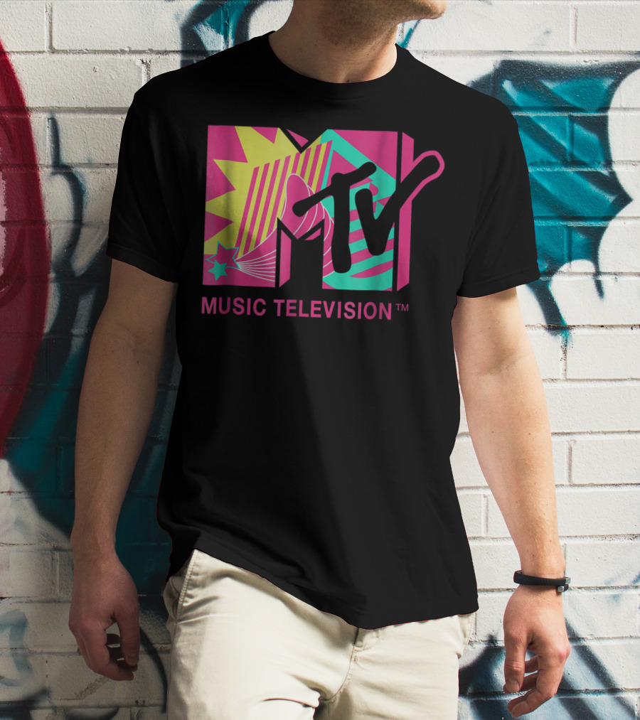 MTV Music Television Retro Pink And Teal T-Shirt