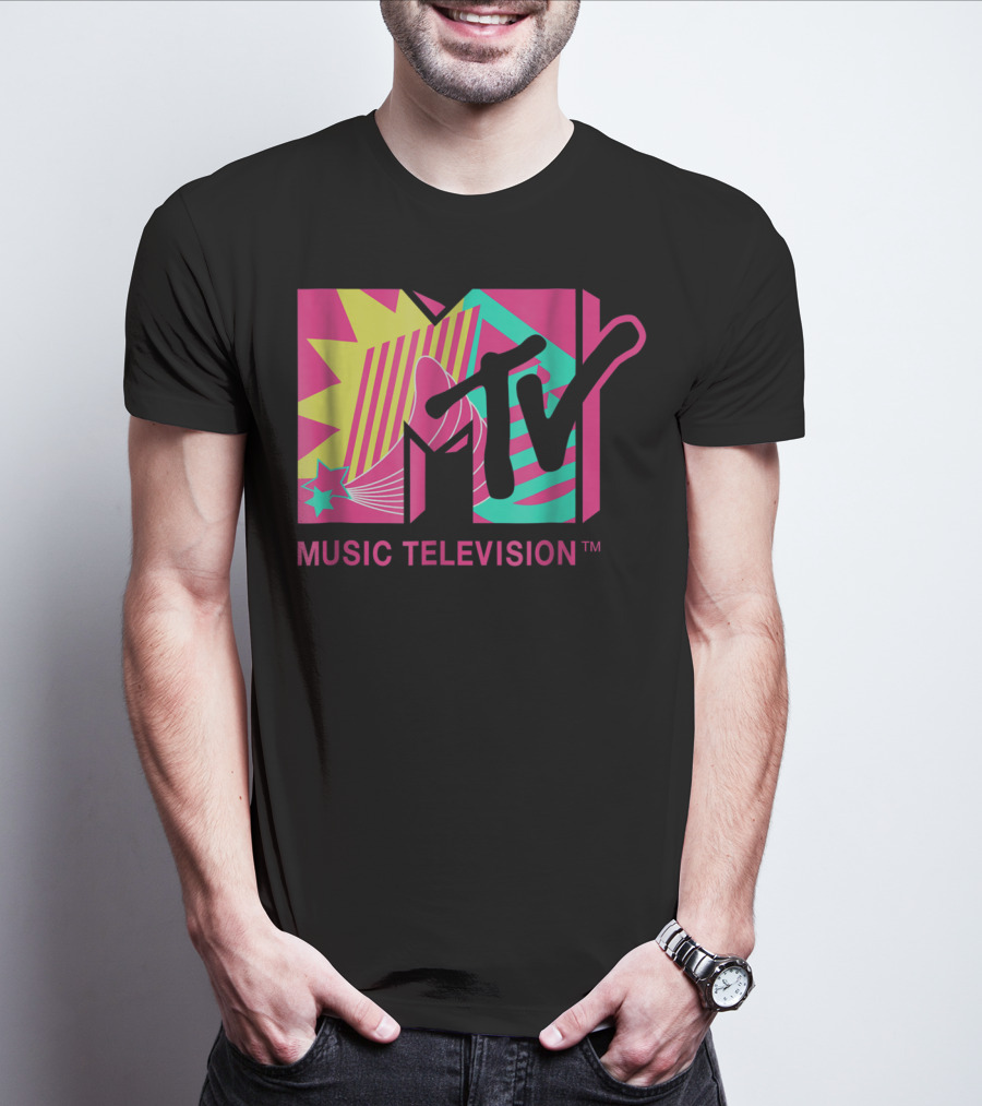 MTV Music Television Retro Pink And Teal T-Shirt