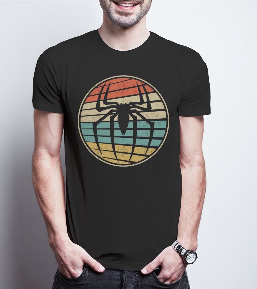 Cute Spider Retro Vintage 70s 80s Circle 8E T-Shirt