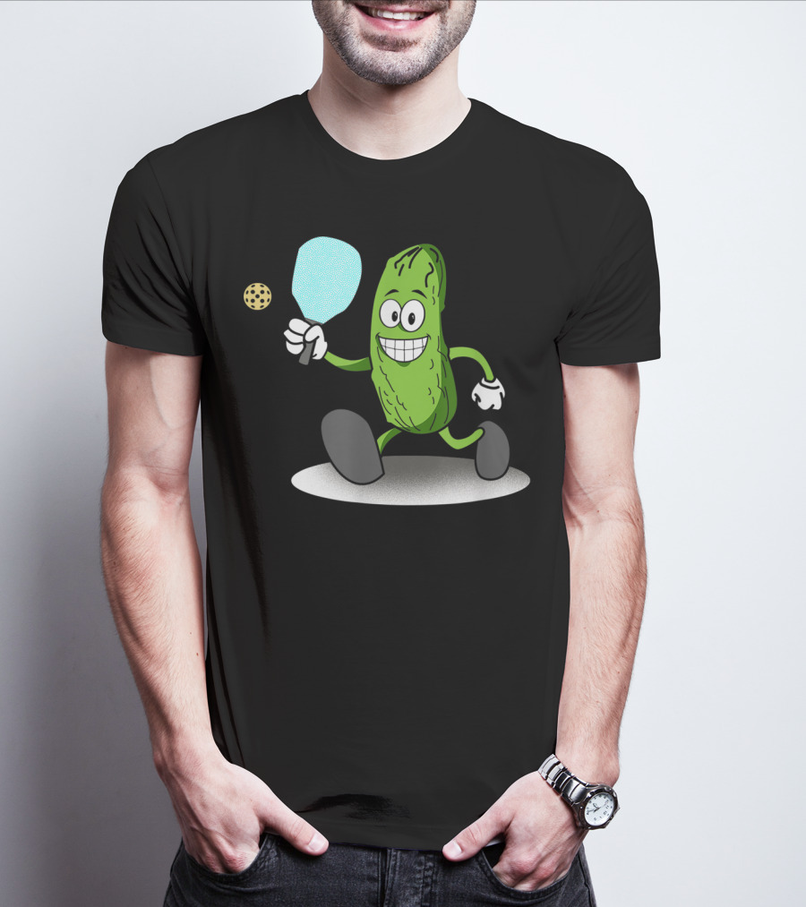 Funny Pickleball Pickle Playing Paddle Sports T-Shirt