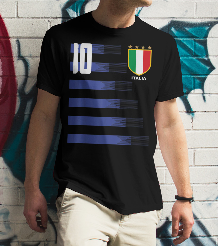 Italia Calcio Soccer Shirt Italian Flag Icon Number 10 T-Shirt
