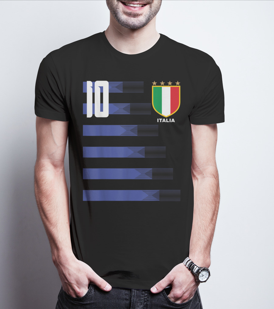 Italia Calcio Soccer Shirt Italian Flag Icon Number 10 T-Shirt