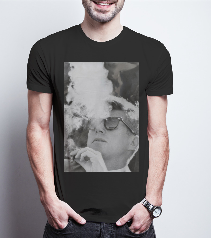 JFK Smoking With Shades John Kennedy Iconic Cigar Image T-Shirt