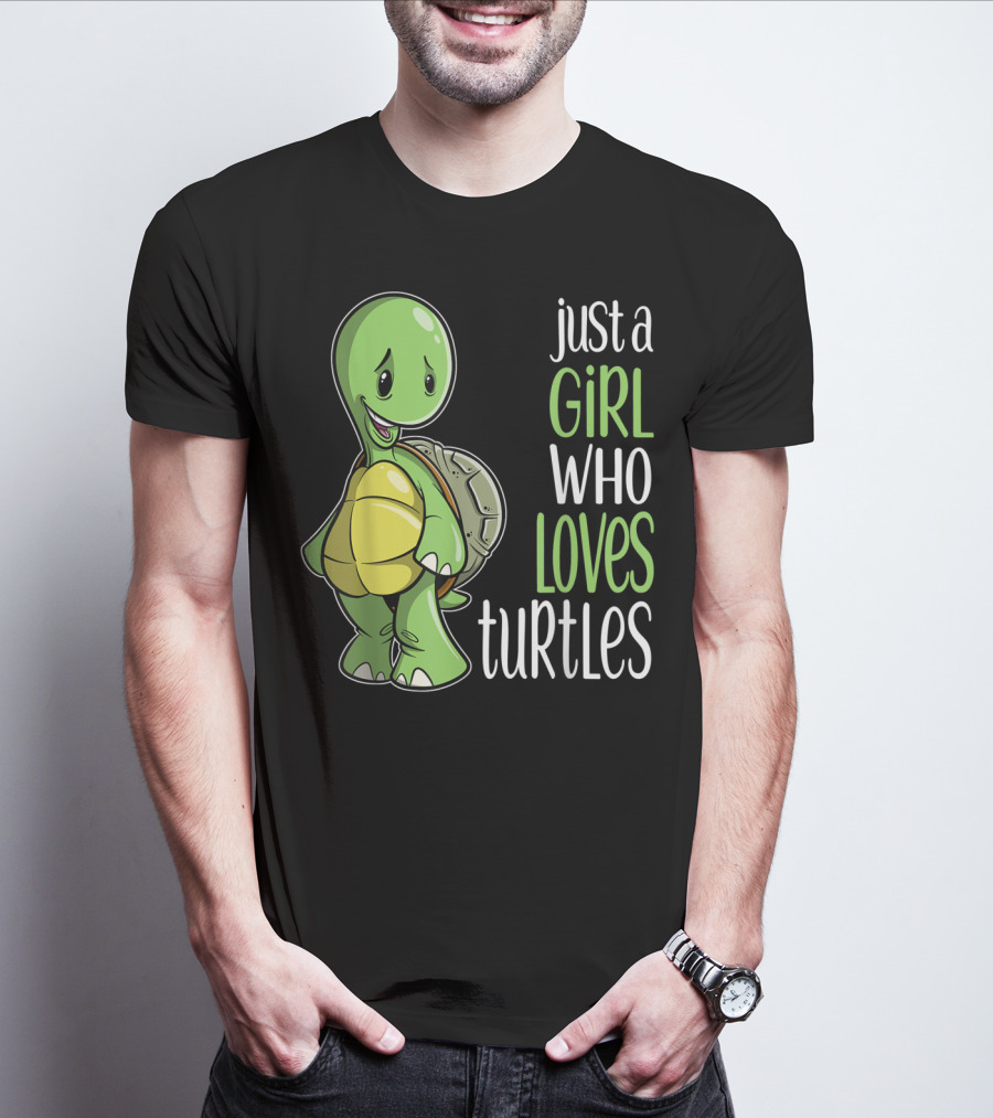 Just A Girl Who Loves Turtles Cute Cartoon T-Shirt