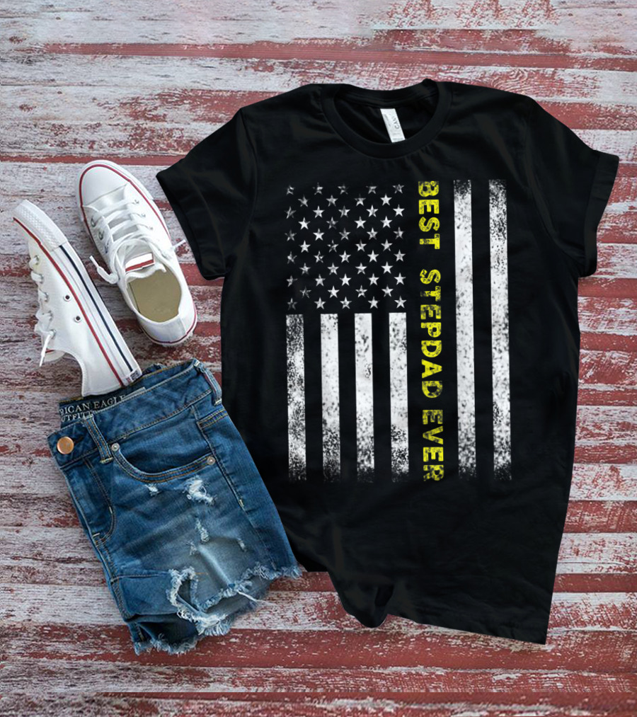 Best Stepdad Ever American Flag T-Shirt