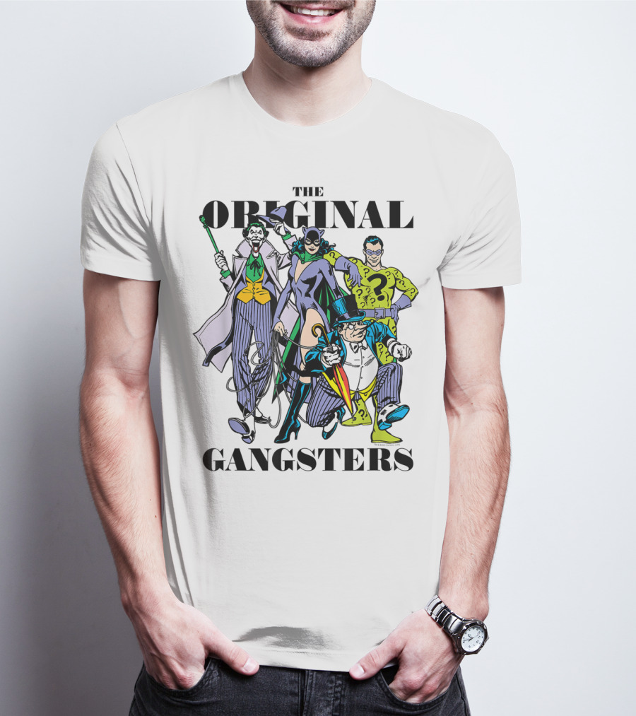 The Original Gangsters Batman Villains Joker Catwoman Riddler Penguin T-Shirt