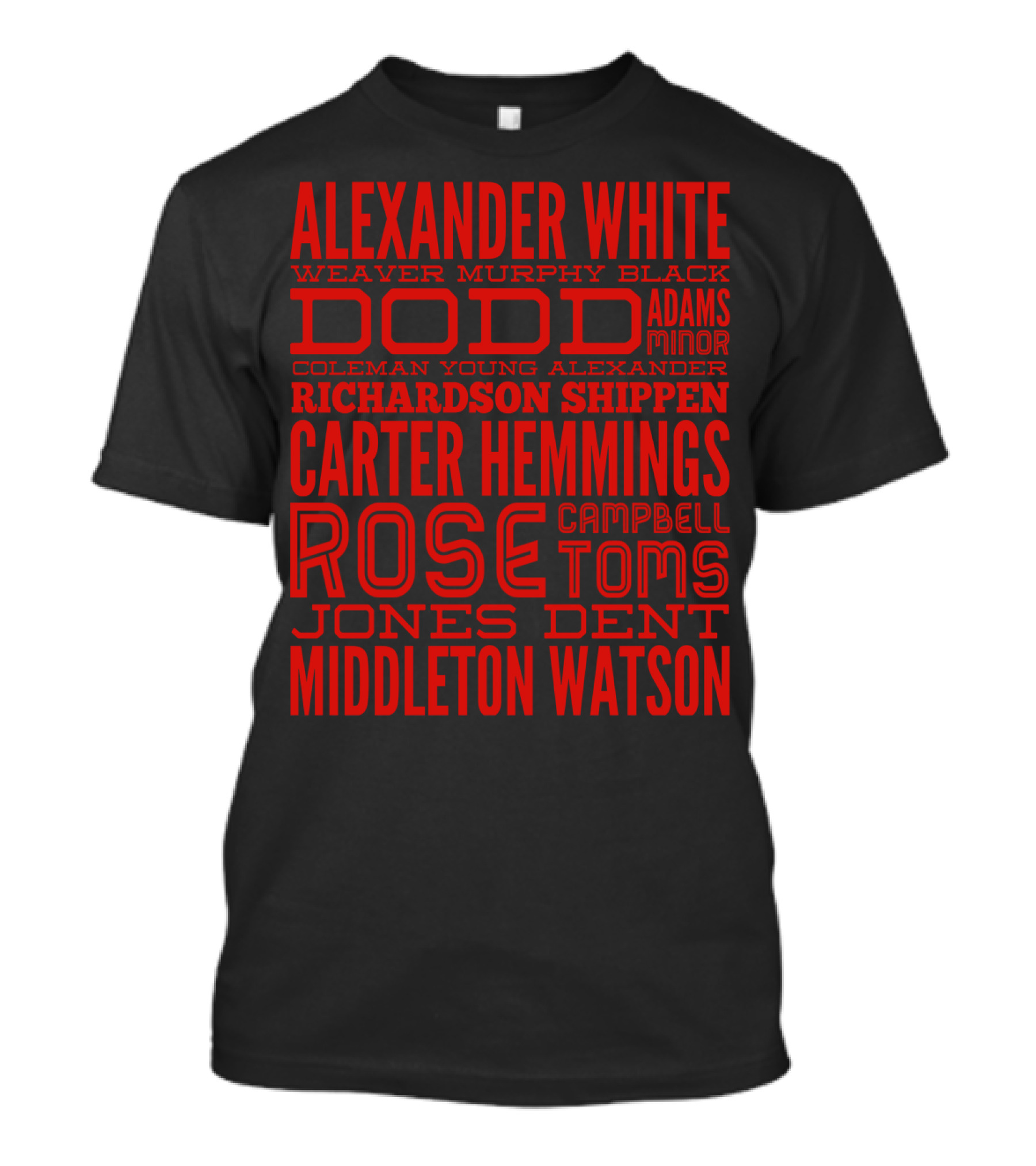 D Sigma Founders Day Alexander White Dodd Richardson Carter Rose Middleton T-Shirt