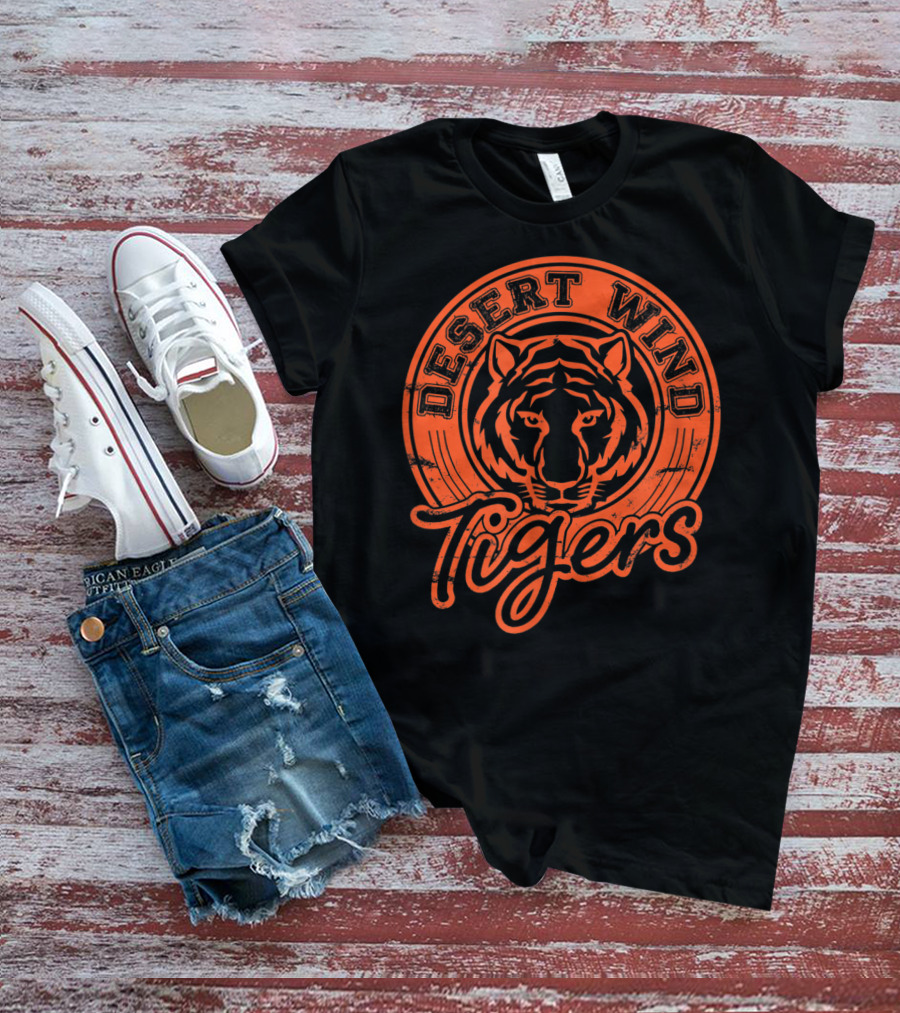 Desert Wind Middle School Tigers Distressed Logo DWMS T-Shirt
