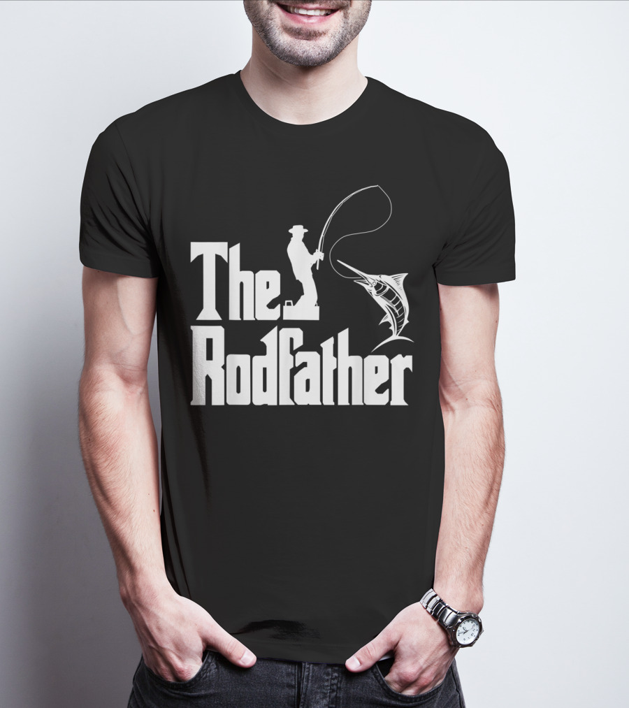 The Rodfather Funny Fishing Fishermen Marlin Iconic Reference T-Shirt