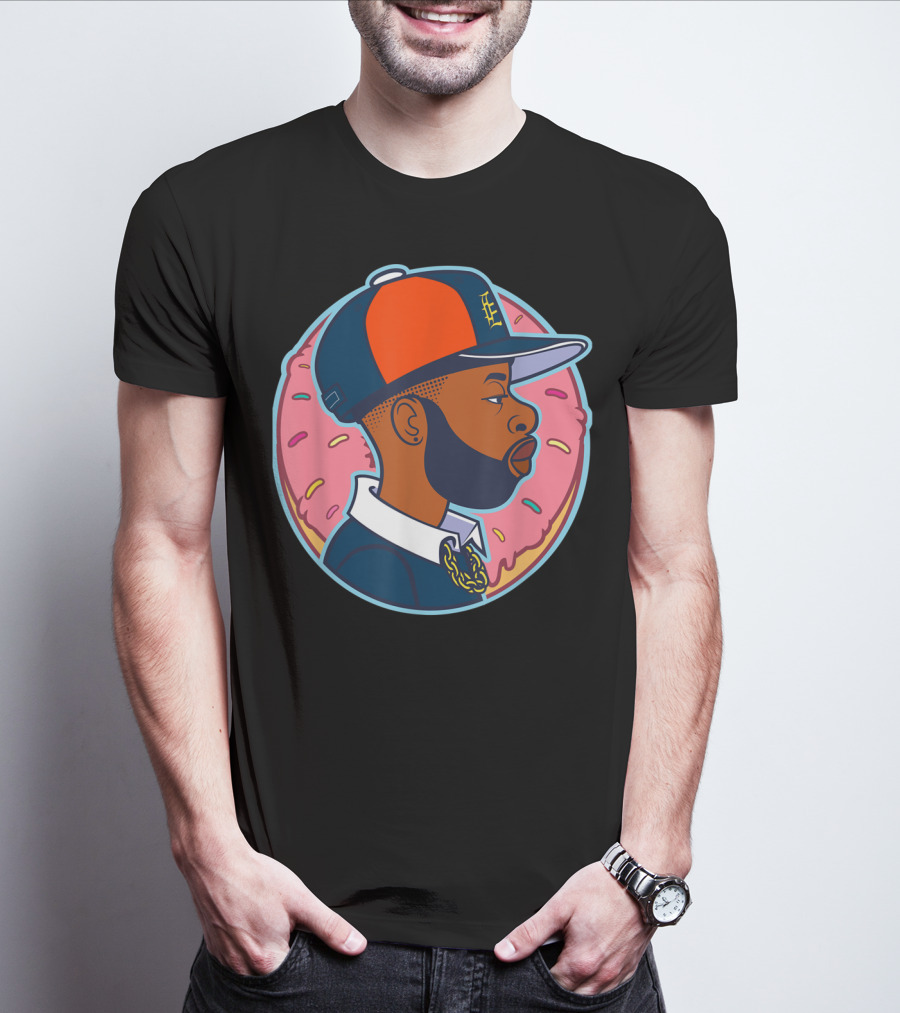 Donut Boy Sprinkles Profile With Baseball Cap T-Shirt
