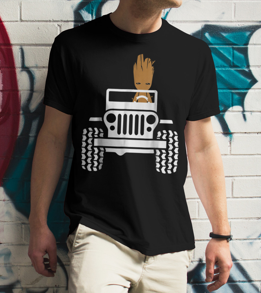 Baby Drive Jeeps Groot Funny Distress T-Shirt