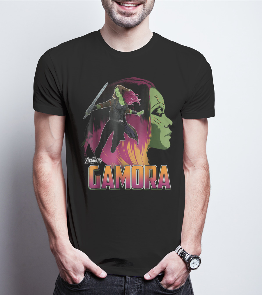 Avengers Infinity War Gamora Profile And Action Pose T-Shirt