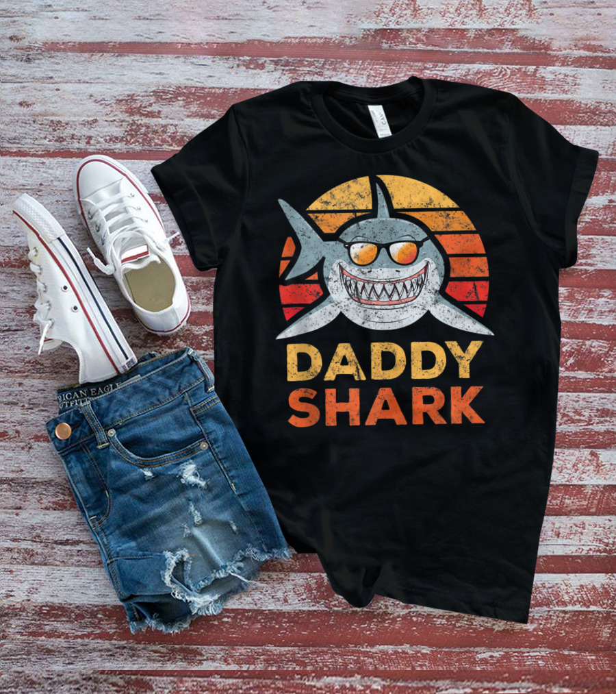 Daddy Shark Tropical Sunset T-Shirt