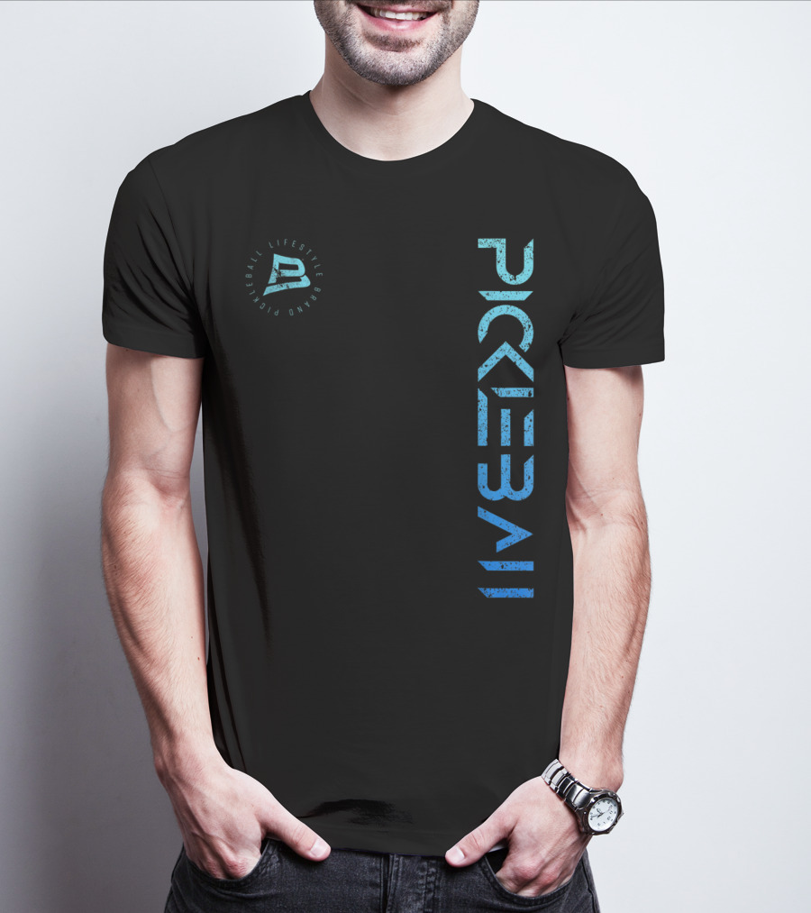 Pickleball Lifestyle Brand Distressed Blue Gradient T-Shirt