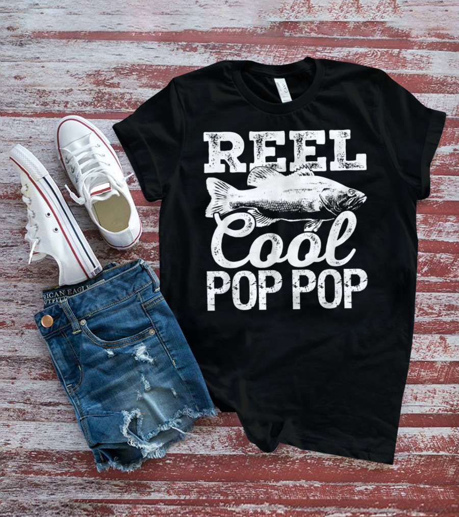 Reel Cool Pop Pop Fishing Outdoor Angler Bass Fish T-Shirt