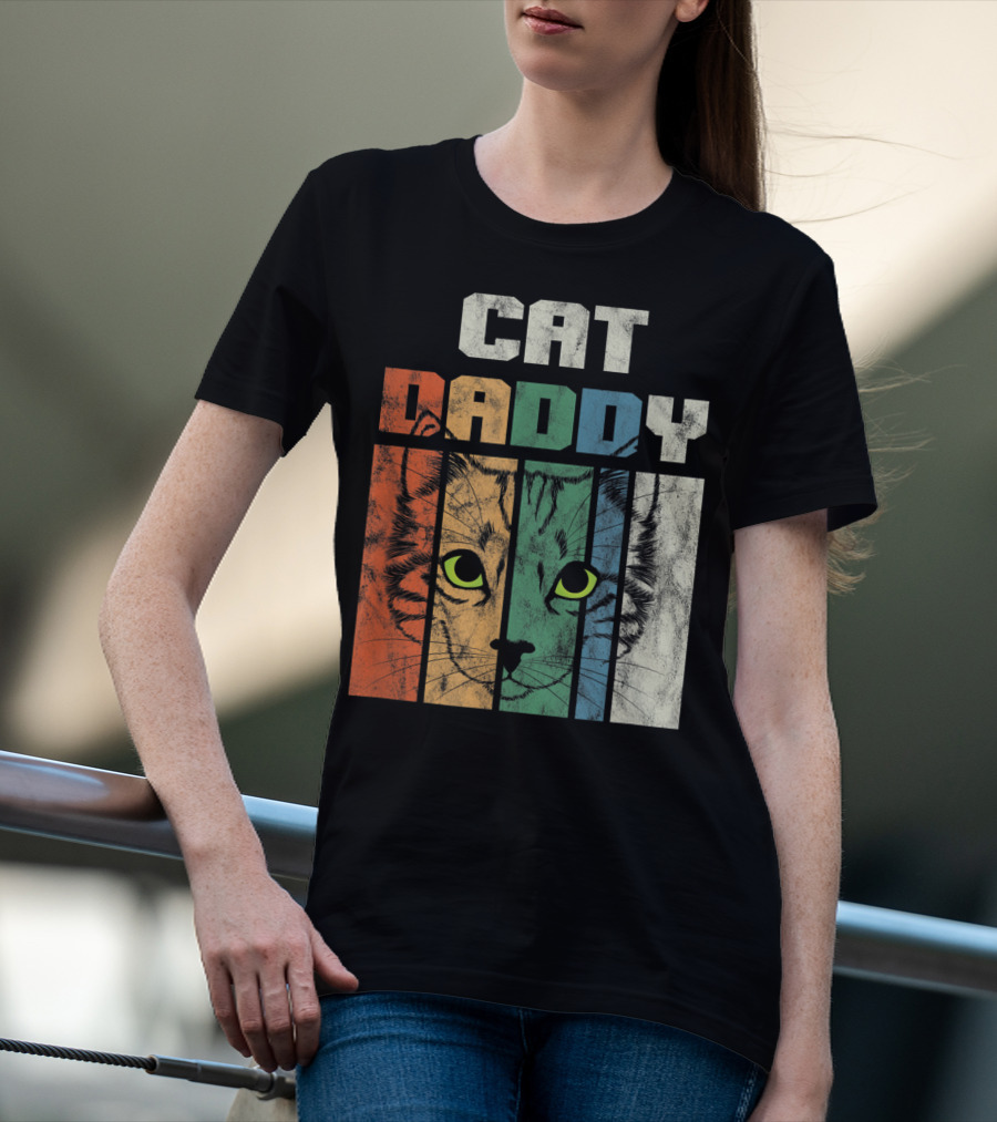 Retro Cat Daddy Cool Kitten Lover T-Shirt