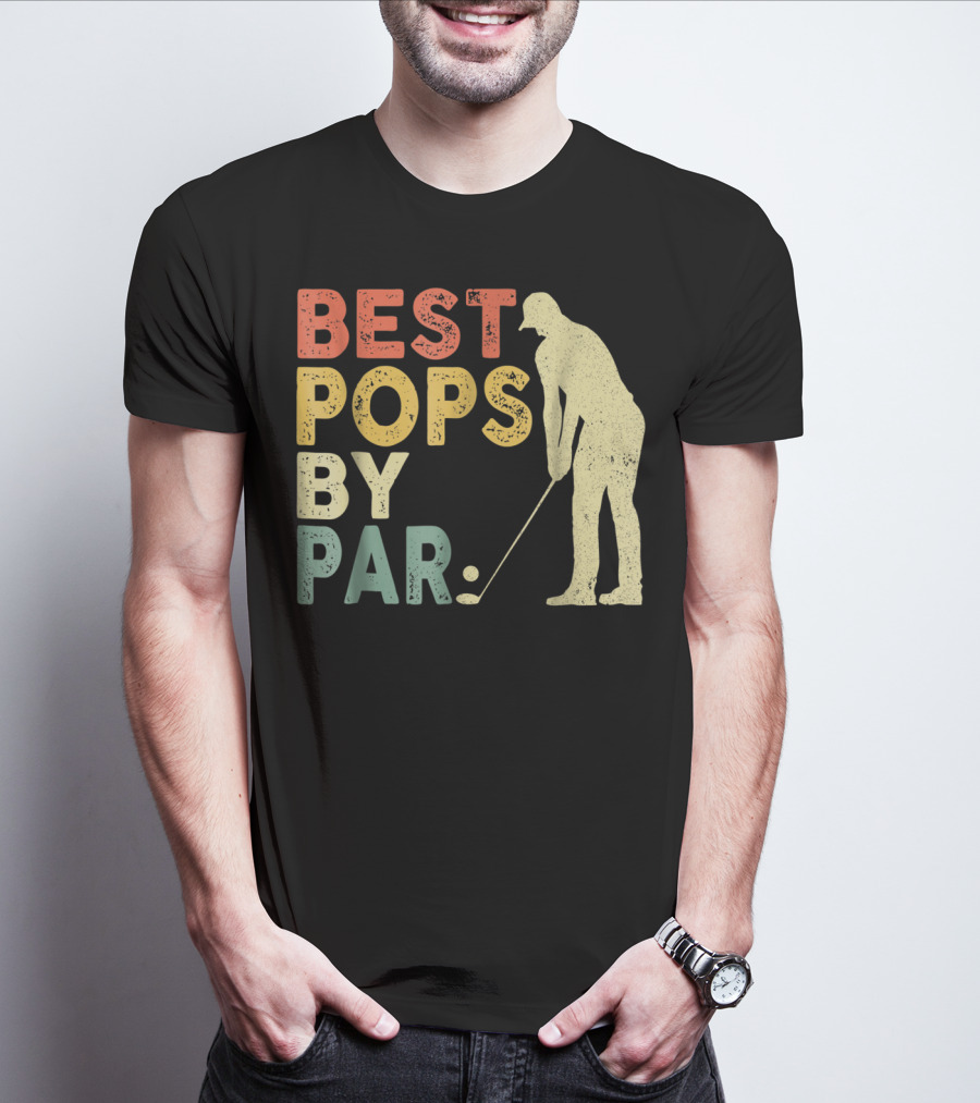 Best Pops By Par Golf Retro Vintage Golfer T-Shirt