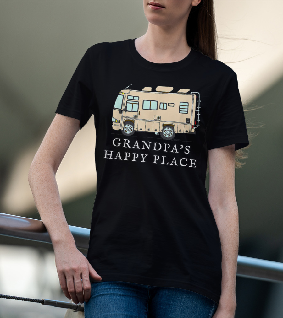 RV Grandpa's Happy Place Motorhome Adventure T-Shirt