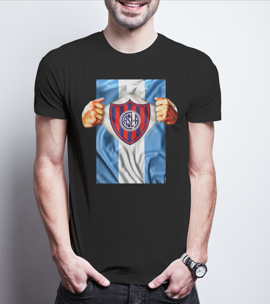 San Lorenzo Heartbeat ASL De Football Soccer Fans Logo Emblem T-Shirt