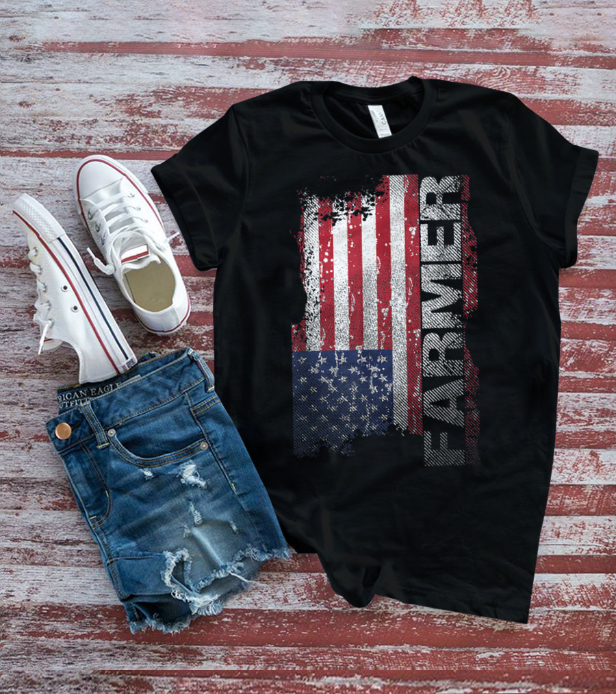 USA Flag Farmer American Farmers T-Shirt