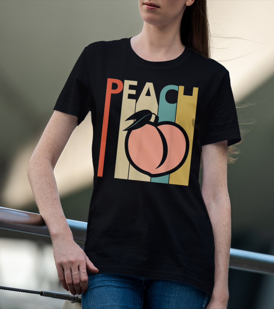 Vintage Peach Retro Fruit Emoji Peach T-Shirt