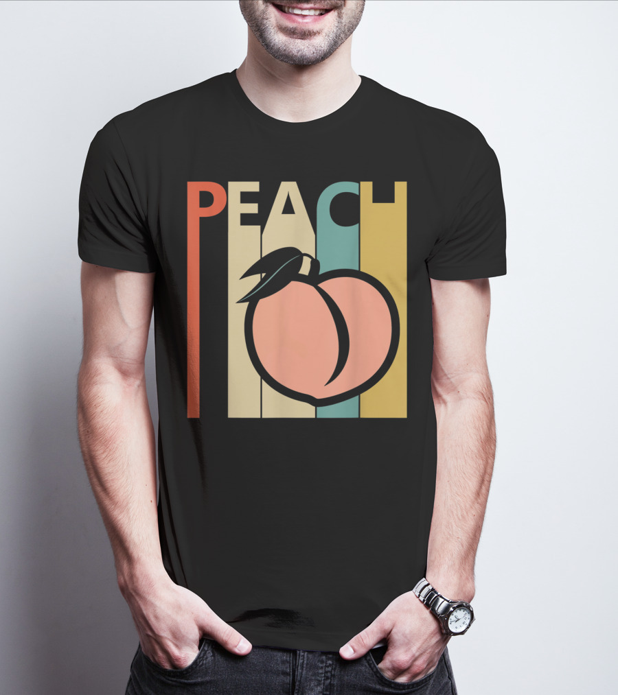 Vintage Peach Retro Fruit Emoji Peach T-Shirt