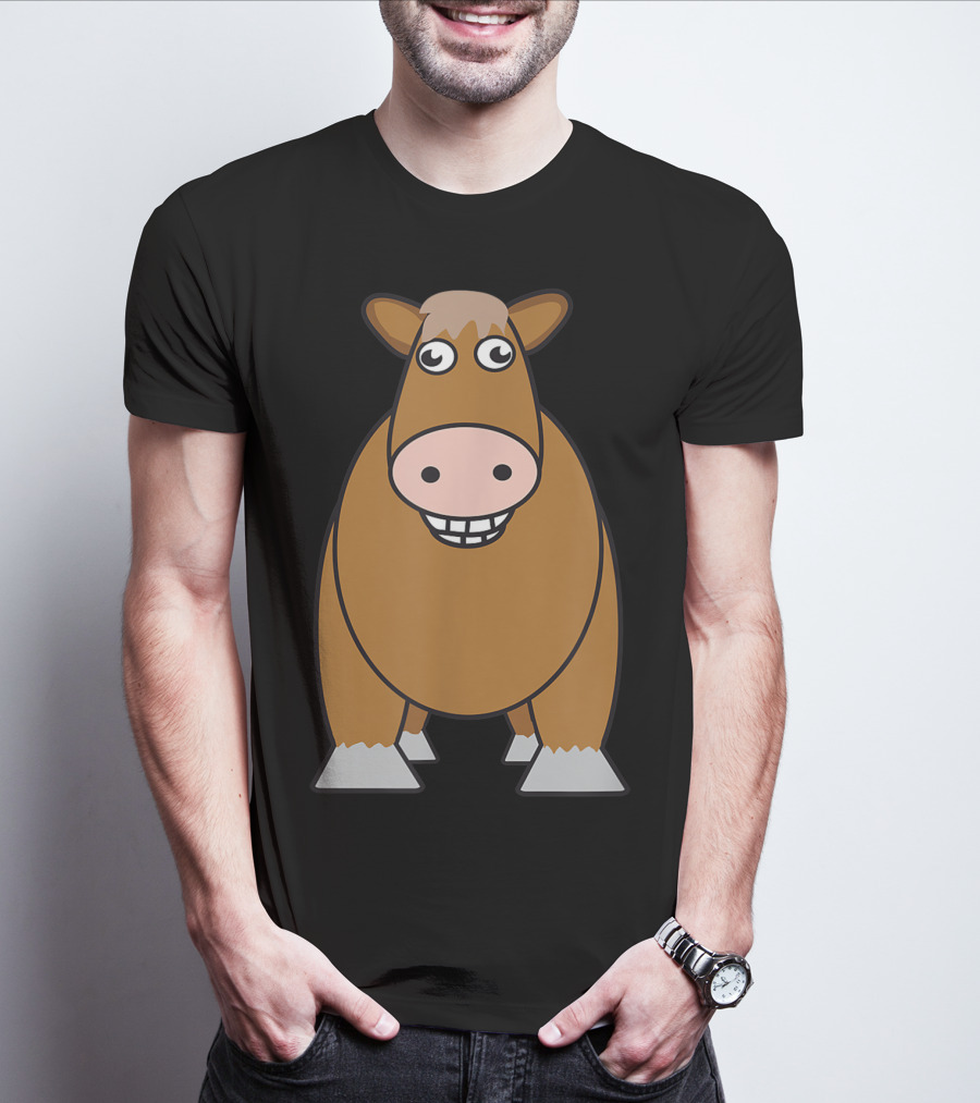 Goofy Cartoon Horse With Big Eyes And Smile T-Shirt