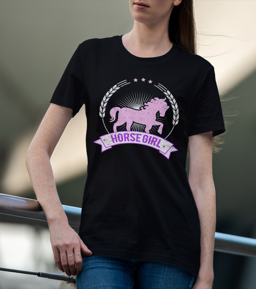 Horse Girl Equitation Riding Horse Lovers Emblem T-Shirt