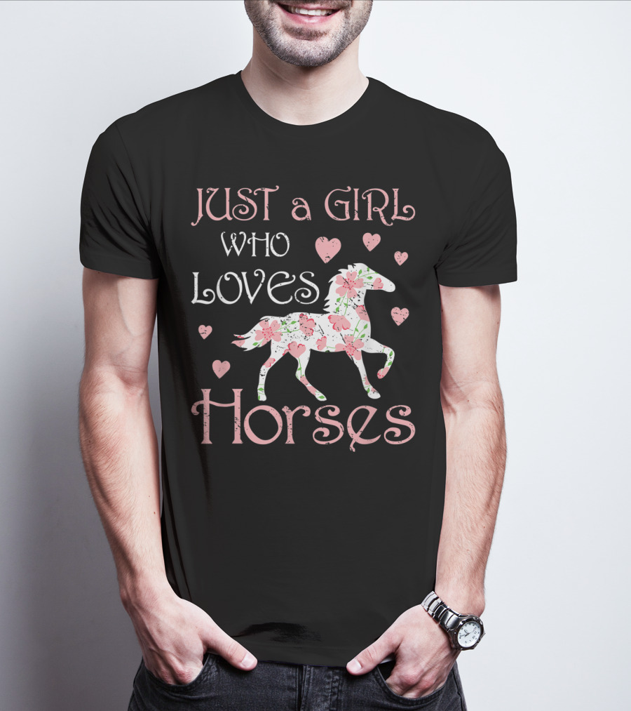 Just A Girl Who Loves Horses Horse Girl Lover Riding T-Shirt
