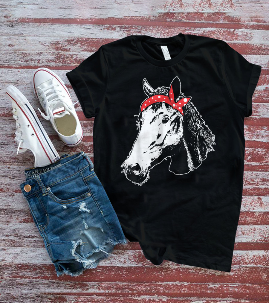 Funny Horse Red Bandana I Love Horse T-Shirt
