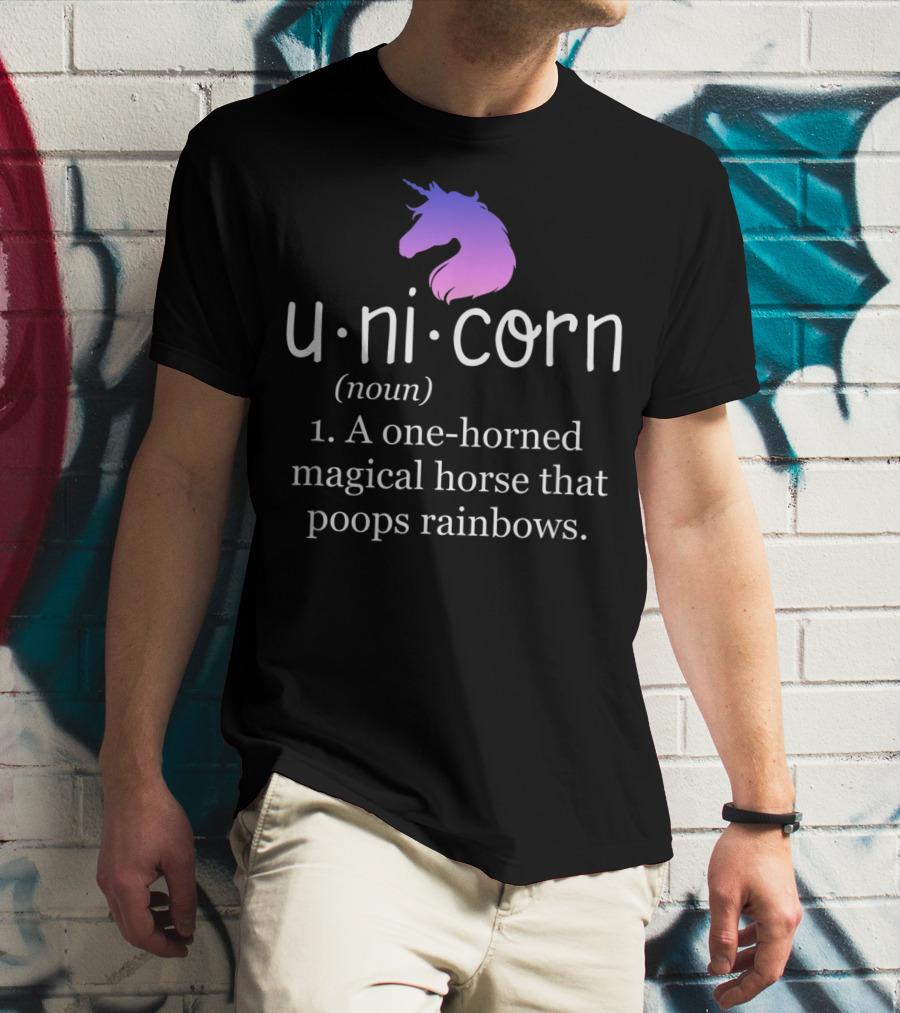 Funny Unicorn Definition Noun Magical Horse Poops Rainbows T-Shirt