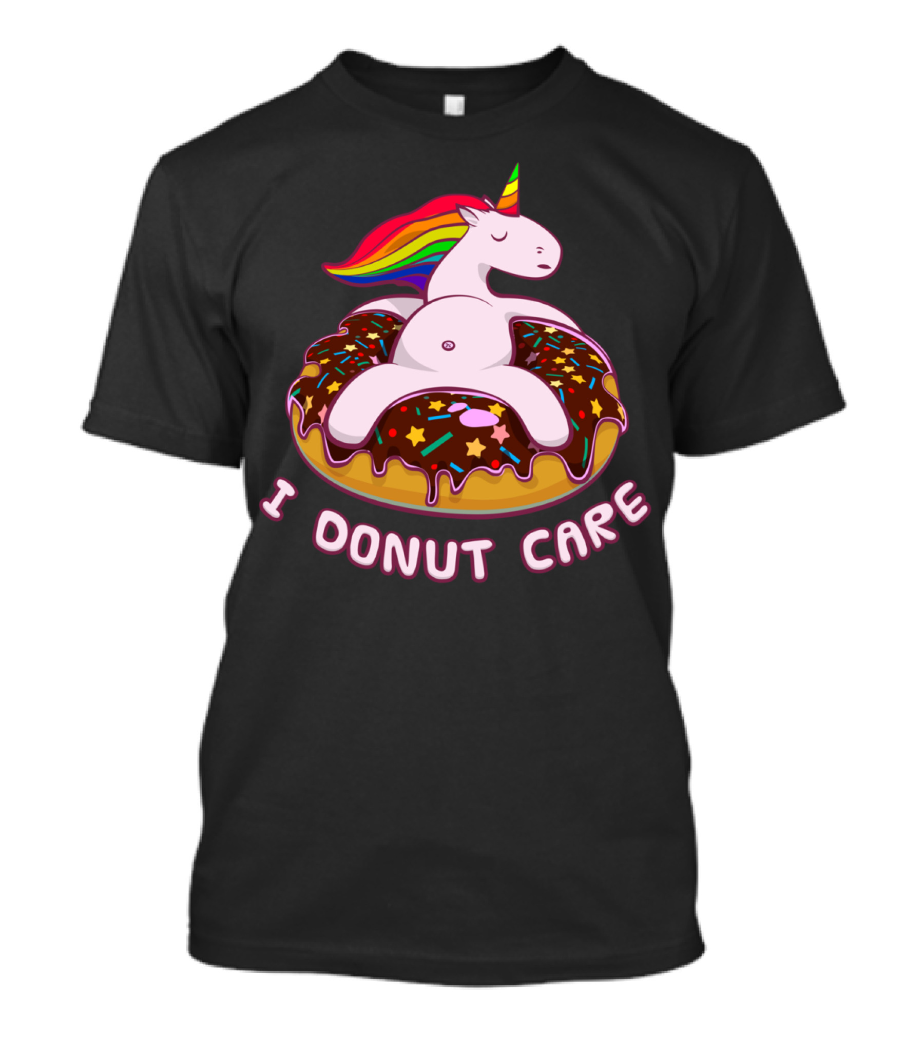 Funny Unicorn I Donut Care Magical Horse Pool Donut T-Shirt