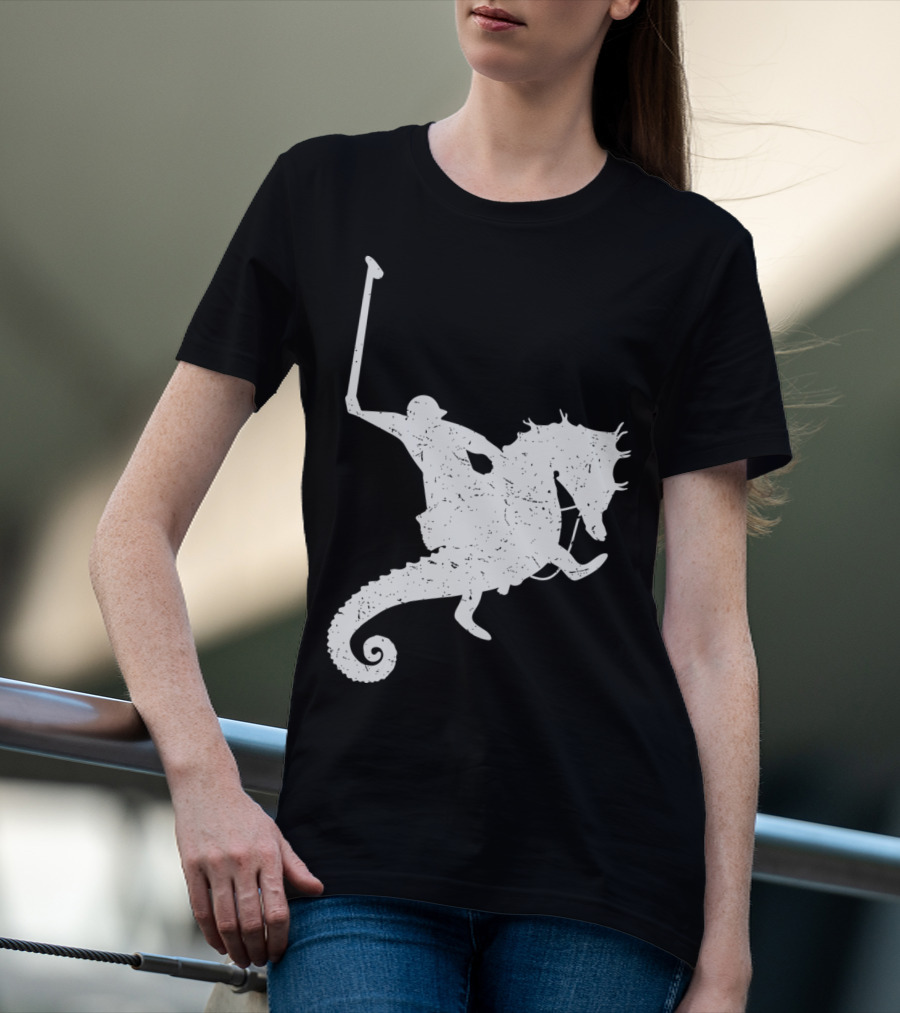 Funny Cute Water Polo Sea Horse Rider T-Shirt