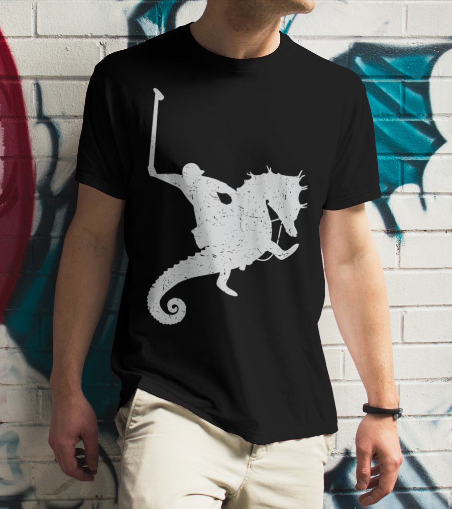 Funny Cute Water Polo Sea Horse Rider T-Shirt