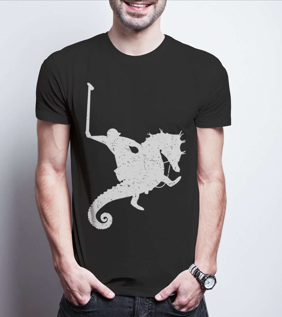Funny Cute Water Polo Sea Horse Rider T-Shirt