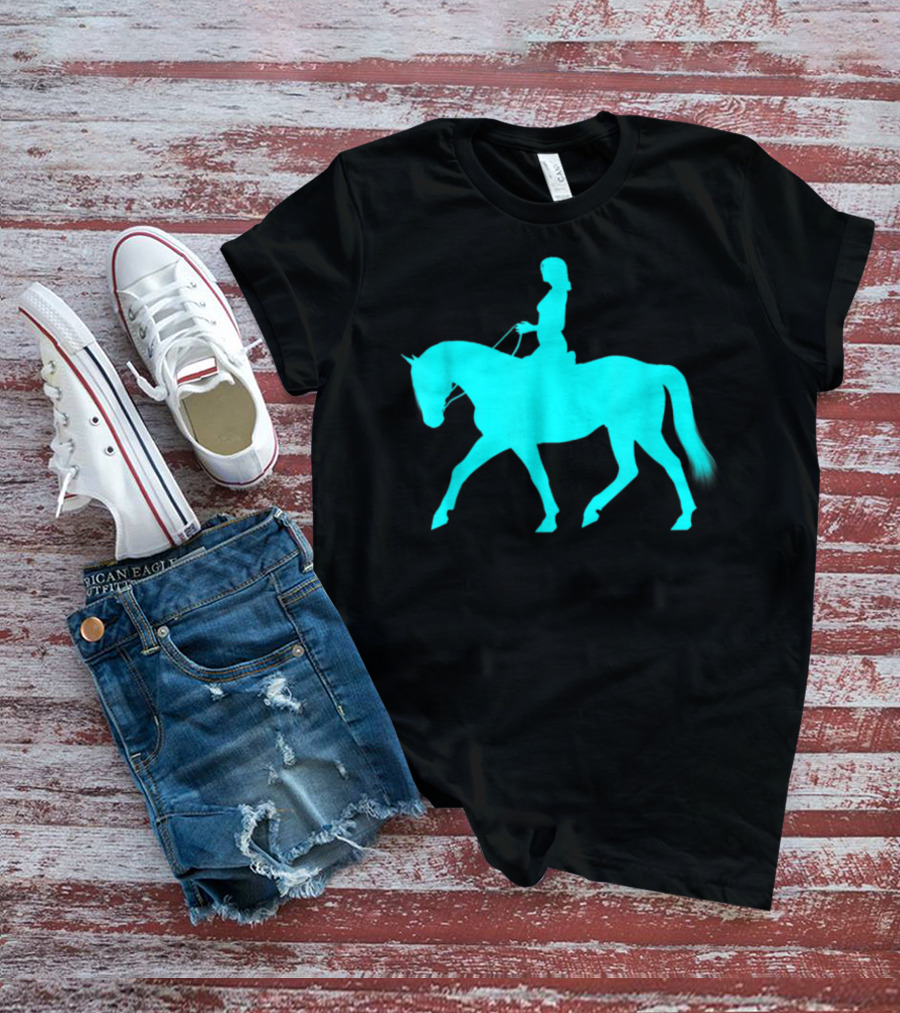 Girl Riding Horse Light Blue T-Shirt