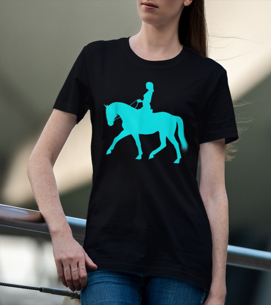 Girl Riding Horse Light Blue T-Shirt