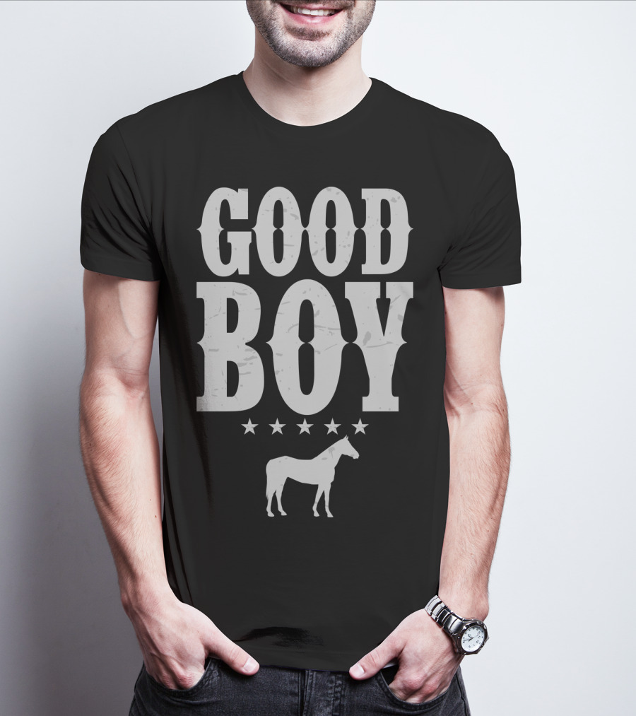 Good Boy Horse Lovers Funny Cowboy Gaming Stars T-Shirt