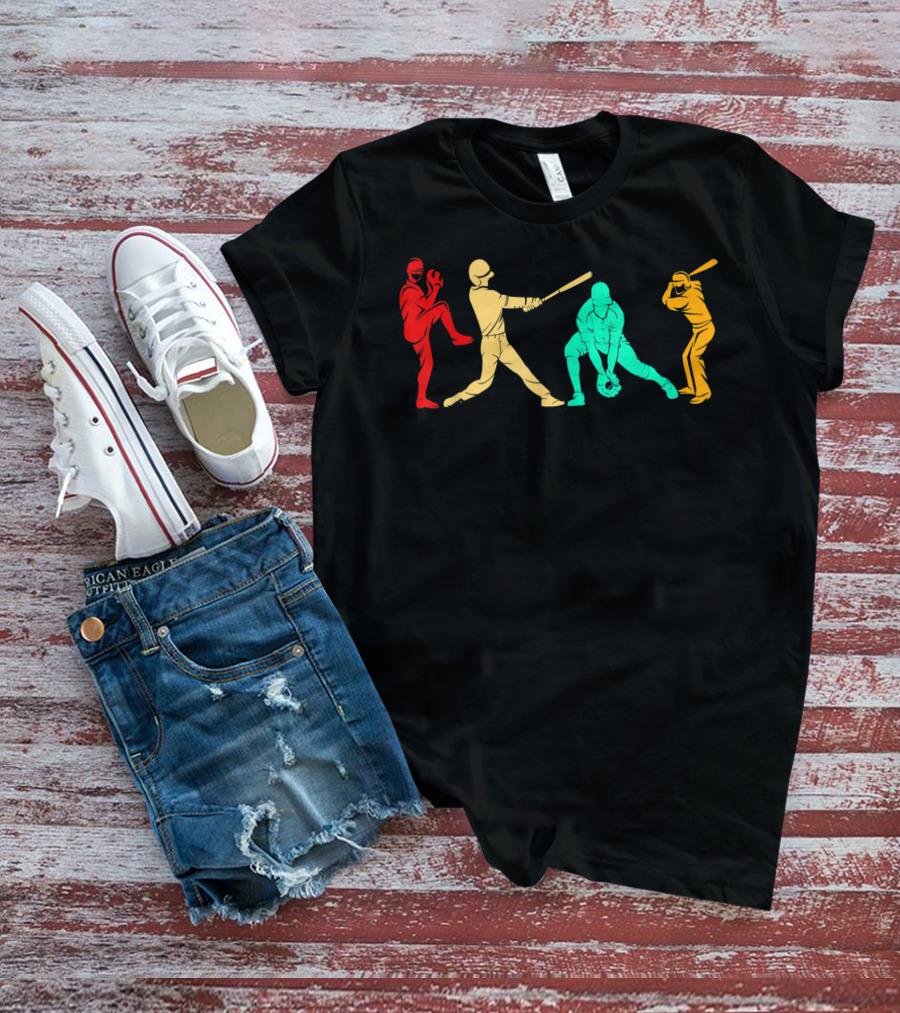 Classic Vintage Style Baseball Player T-Shirt