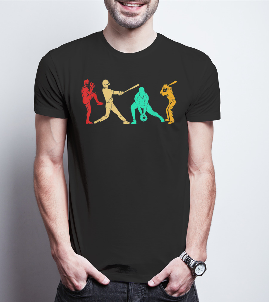 Classic Vintage Style Baseball Player T-Shirt
