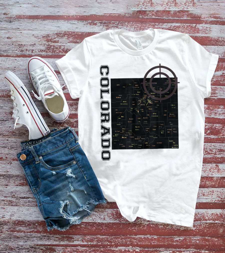 Colorado Maps With Classic Style And Fun Elements T-Shirt