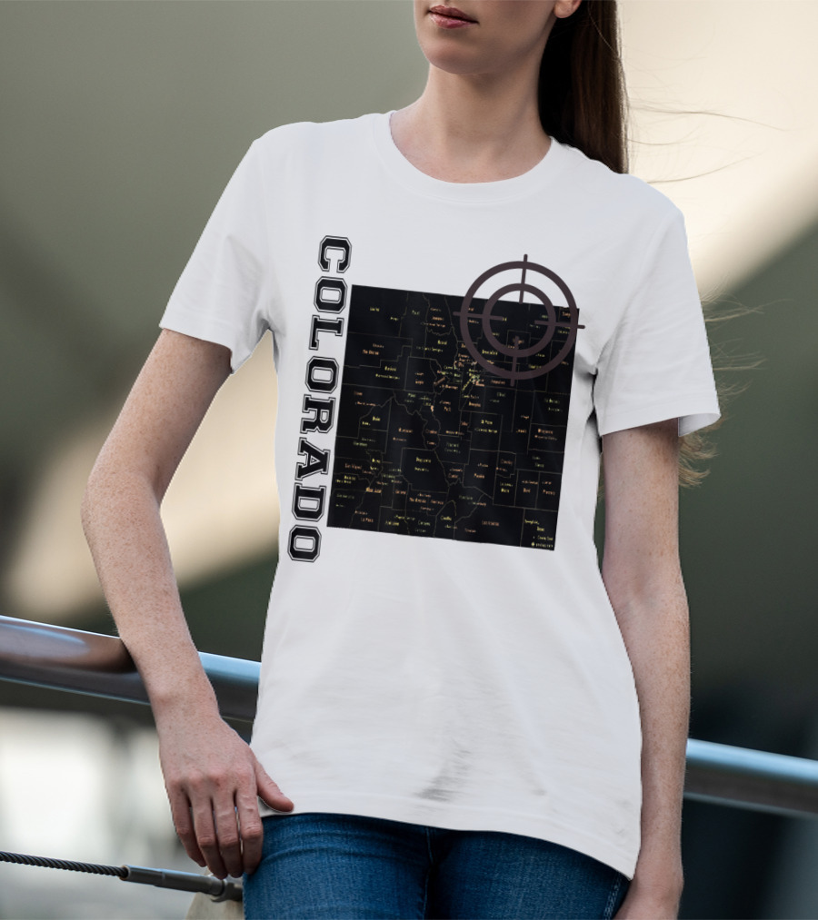 Colorado Maps With Classic Style And Fun Elements T-Shirt