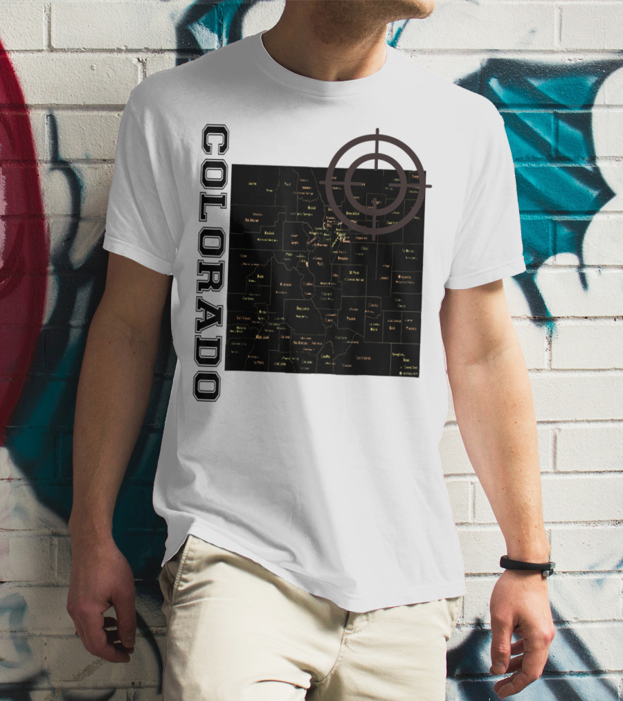 Colorado Maps With Classic Style And Fun Elements T-Shirt